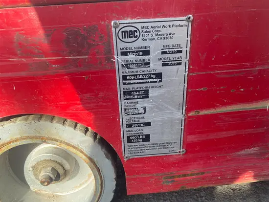 2018 MEC MICRO 19 Scissor Lift