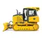 Yellow John Deere bulldozer with low ground pressure 