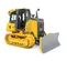 Yellow John Deere bulldozer with low ground pressure 
