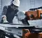 Orange and gray Husqvarna 10 inch electric tile saw