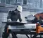 Orange and gray Husqvarna 10 inch electric tile saw