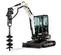 Black and white BOBCAT Mini Excavator with Reduced Tail Swing