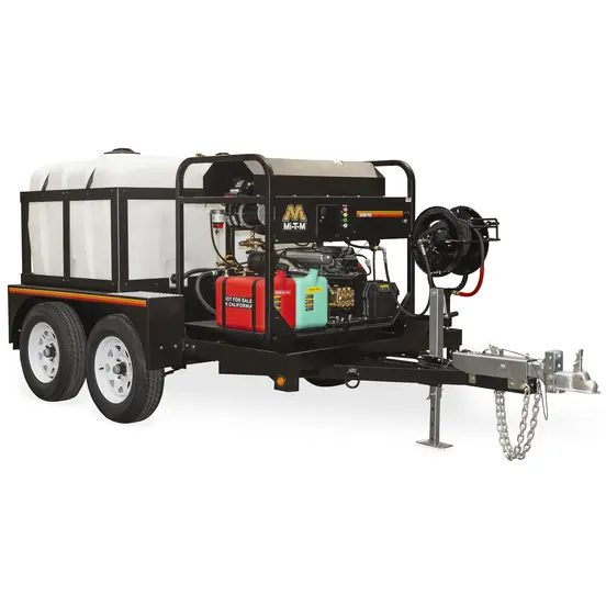 White and black MiTM 3,500 psi towable pressure washer