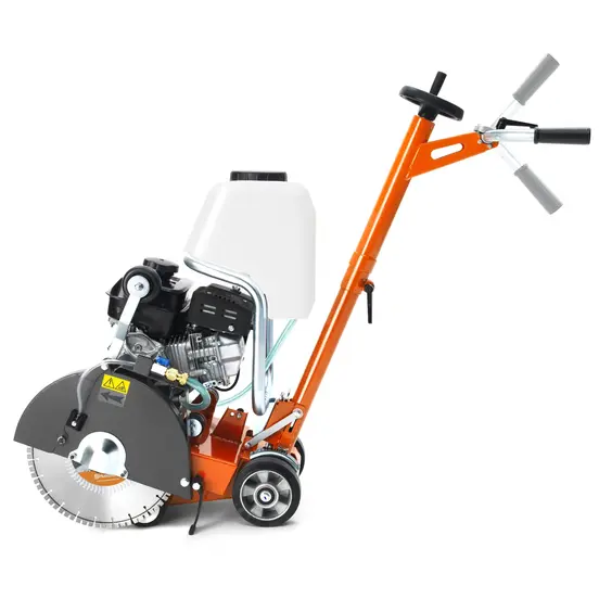 Orange, gray, silver and black HUSQVARNA Walk-Behind Concrete Saw, 14 in., Gas Powered