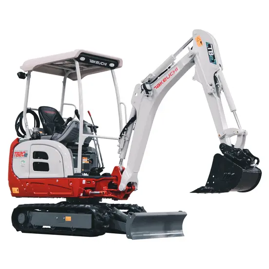 Red, white and black 4,200 lb. electric Mini Excavator